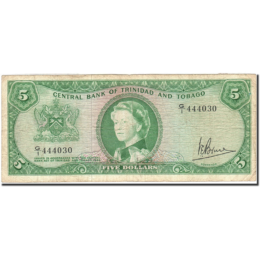 Trinidad and Tobago, 5 Dollars, 1964, KM:27c, 1964, VF(20-25)