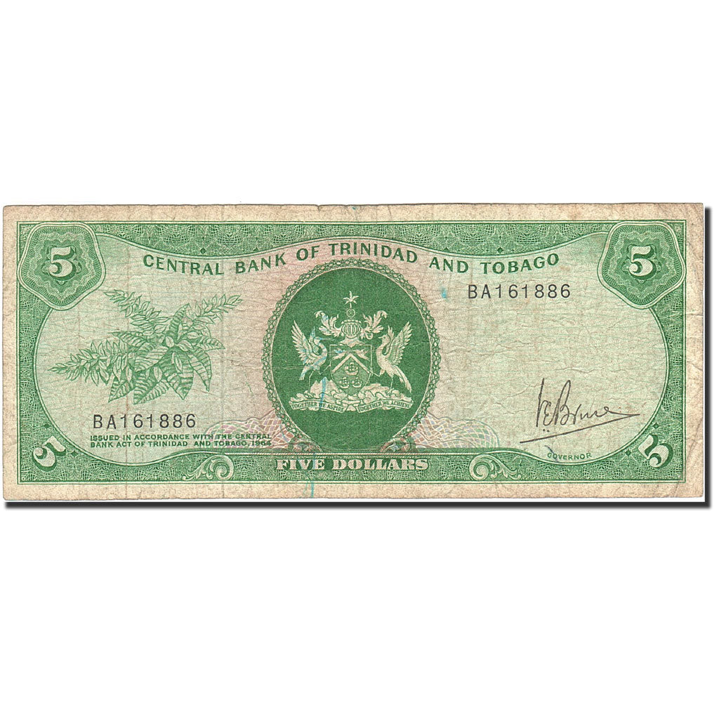 Trinidad and Tobago, 5 Dollars, 1977, 1977, KM:31a, VF(20-25)