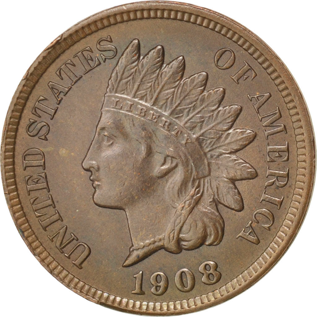 Stati Uniti, Indian Head Cent, Cent, 1908, San Francisco, SPL, Bronzo, KM:90a