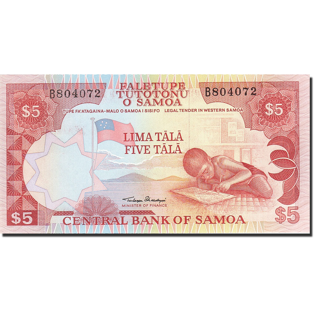 Banknote, Western Samoa, 5 Tala, 2002-2006, Undated (2002), KM:33a, UNC(65-70)