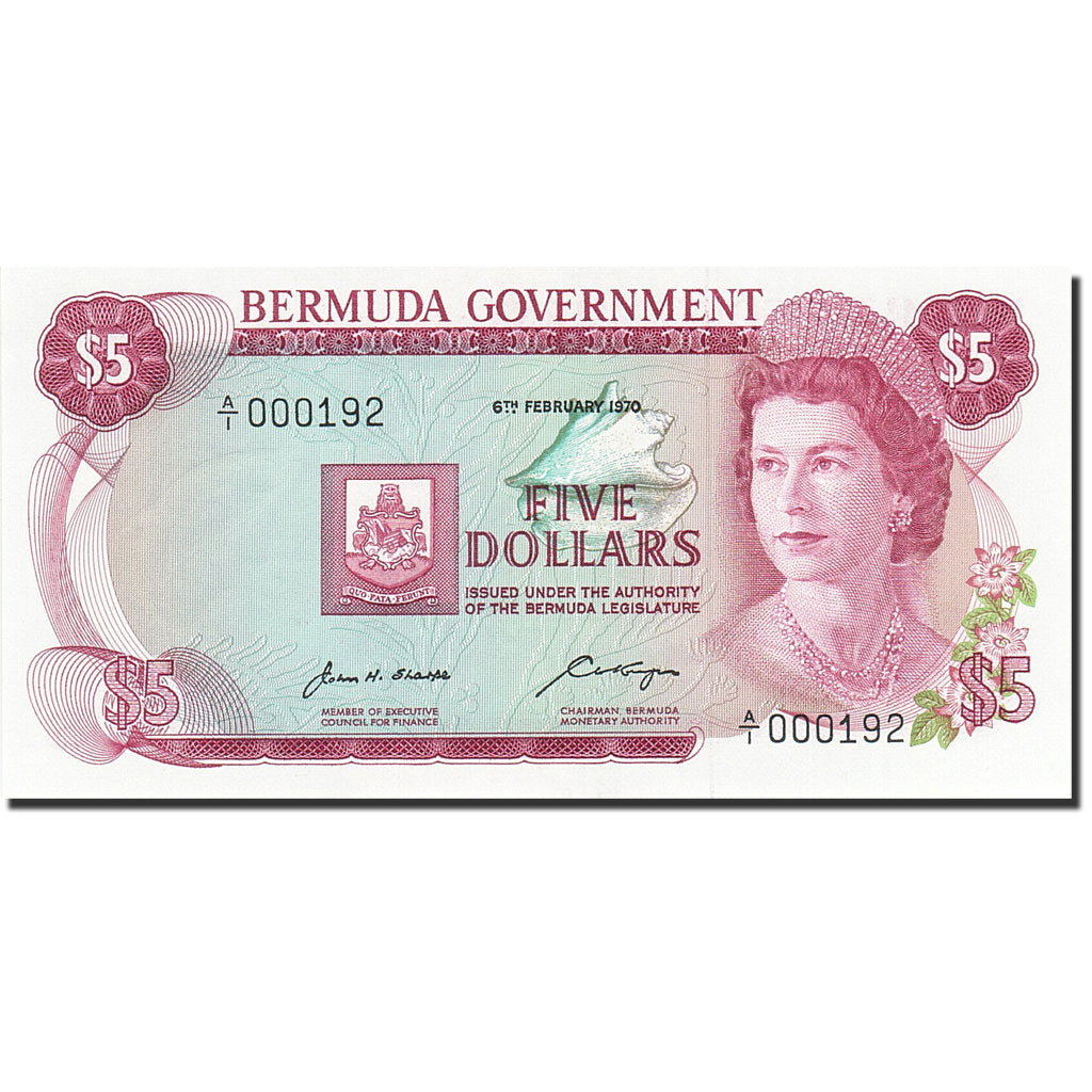 Bermuda, 5 Dollars, 1970, 1970-02-06, KM:24a, UNC(65-70)