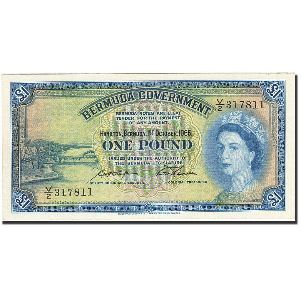Banknote, Bermuda, 1 Pound, 1952-1966, 1966-10-01, KM:20d, UNC(63)
