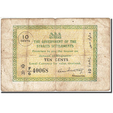 Straits Settlements, 10 Cents, 1917, KM:6c, 1919-1920, F(12-15)