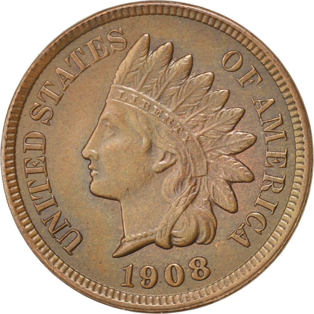 UNITED STATES, Indian Head Cent, Cent, 1908, U.S. Mint, KM #90a, MS(63),...