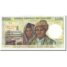 Billet, Comoros, 5000 Francs, 1984-1986, Undated (1984), KM:12a, SPL