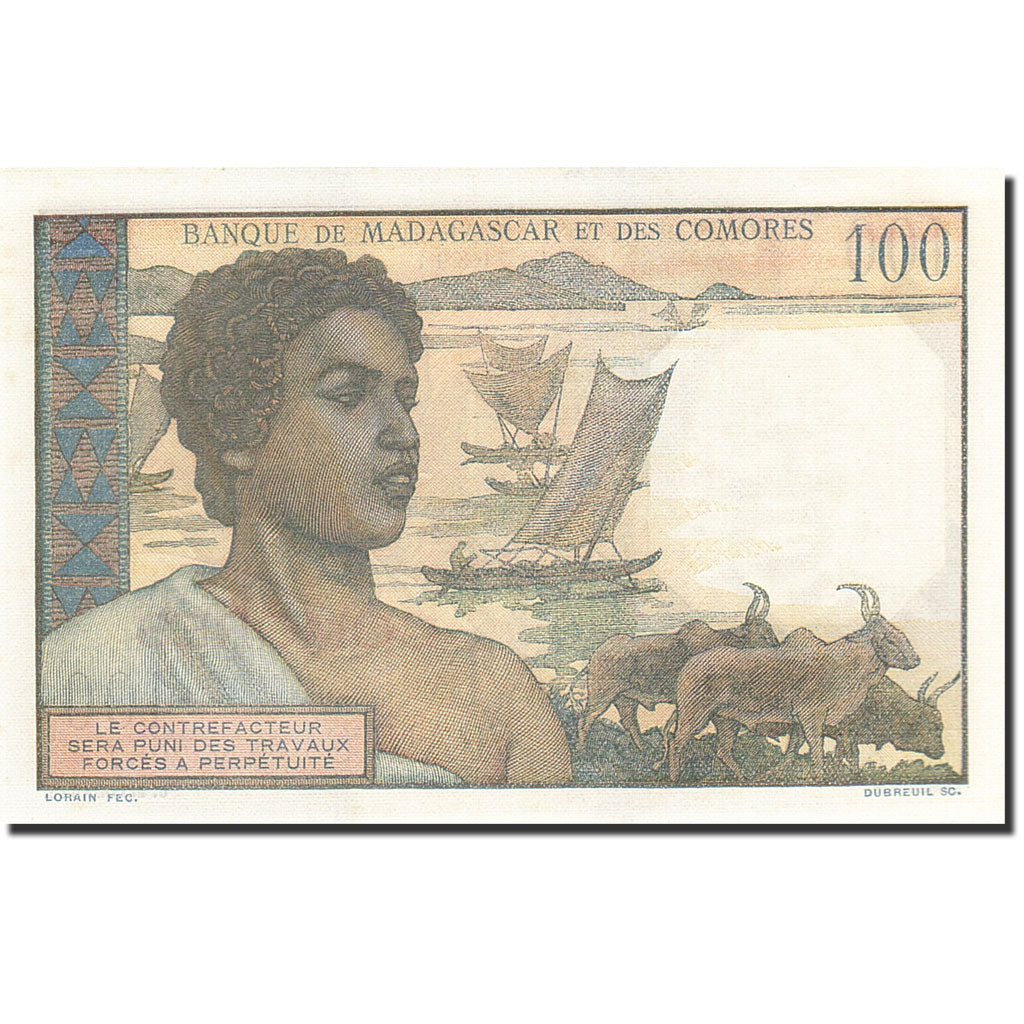 Geldschein, Comoros, 100 Francs, 1960, 1963, KM:3b, UNZ