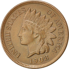 Stati Uniti, Indian Head Cent, Cent, 1908, San Francisco, SPL, Bronzo, KM:90a