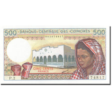 Banknote, Comoros, 500 Francs, 1984-1986, 1986, KM:10a, UNC(63)
