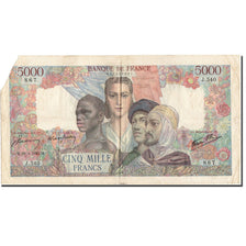 France, 5000 Francs, 1942, KM:103c, 1945-04-26, VF(30-35)