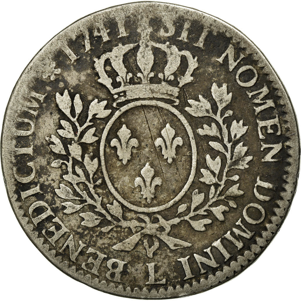 Monnaie, France, 1/2 Ecu, 1741, Bayonne, B+, Argent, KM:516.11, Gadoury:314