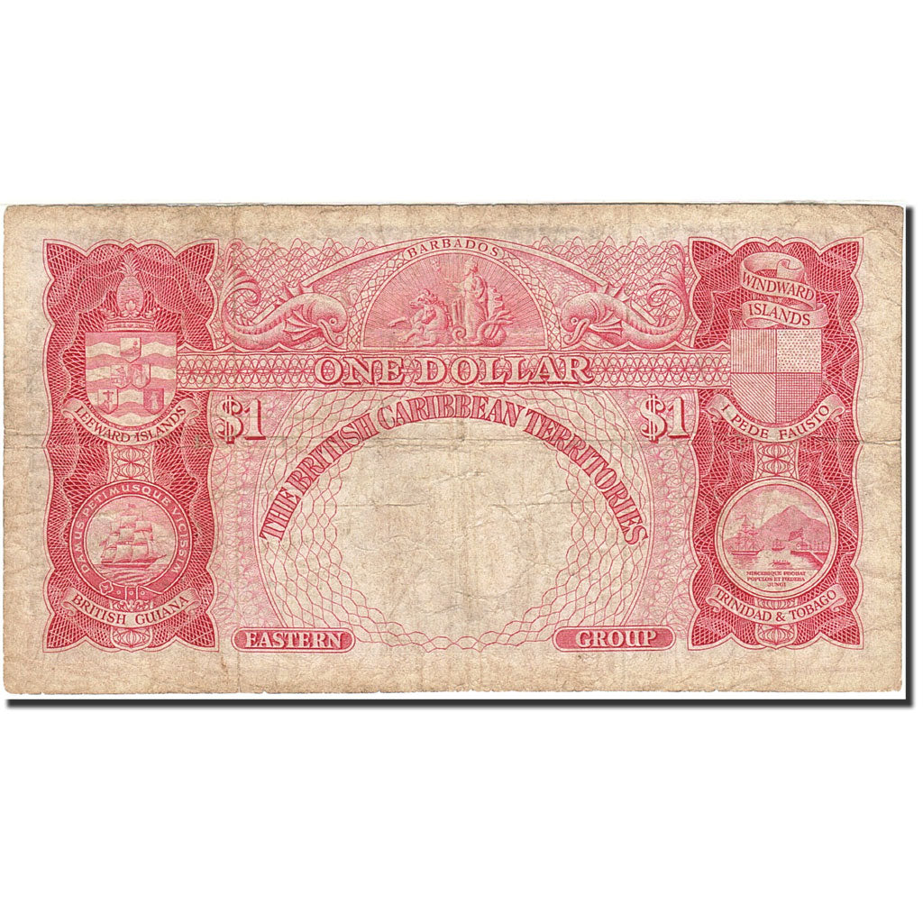 British Caribbean Territories, 1 Dollar, 1953, KM:7c, 1958-01-02, VF(20-25)