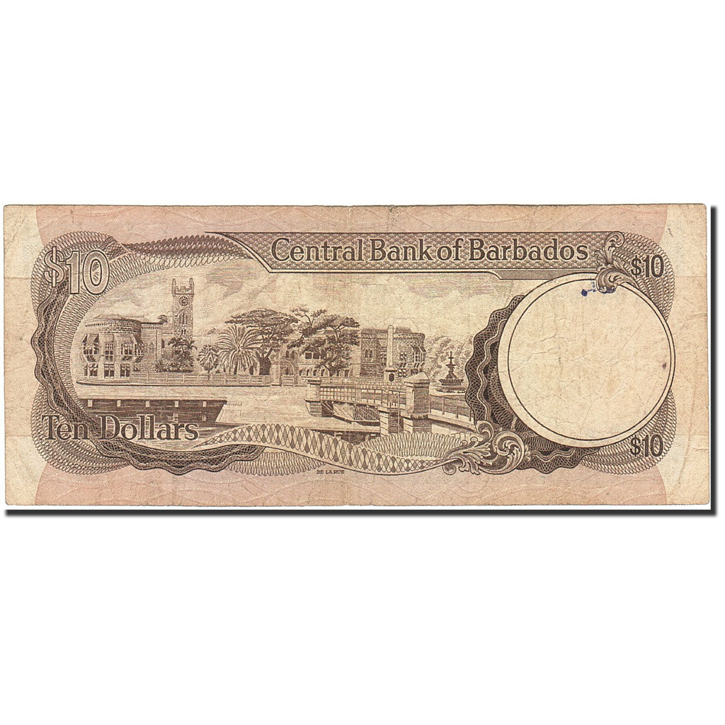 Barbados, 10 Dollars, 1986, KM:35a, Undated (1986), VF(20-25)