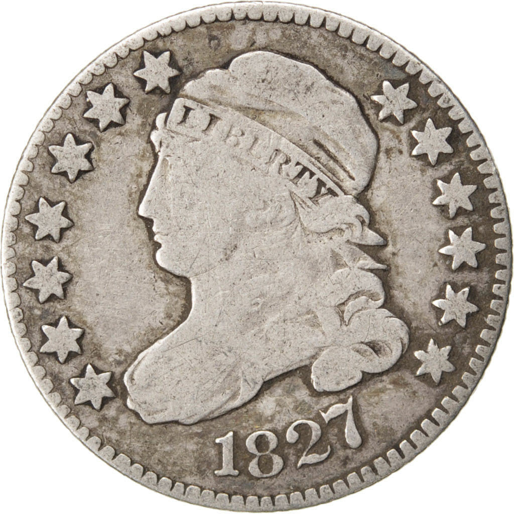 UNITED STATES, Liberty Cap Dime, Dime, 1827, U.S. Mint, KM #42, VF(20-25),...