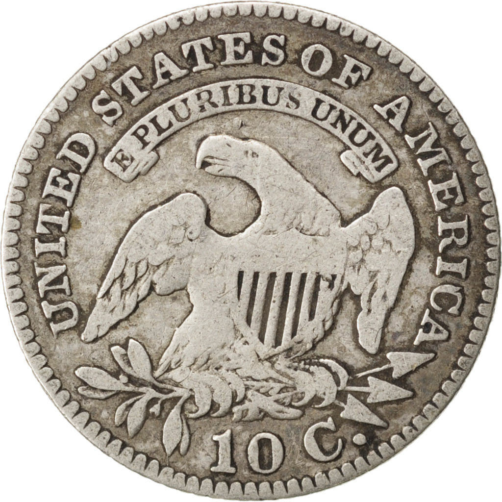 UNITED STATES, Liberty Cap Dime, Dime, 1827, U.S. Mint, KM #42, VF(20-25),...