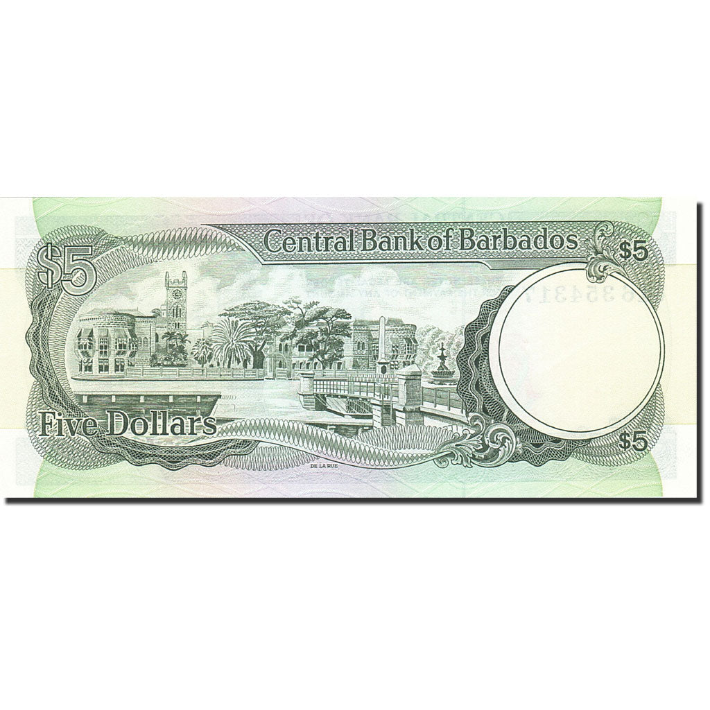 Barbados, 5 Dollars, 1993-1994, KM:43, Undated (1993), UNC(65-70)