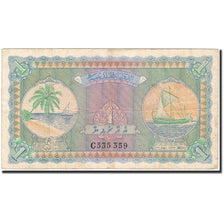 Maldives, 1 Rupee, 1960, KM:2b, 1960-06-04, VF(30-35)