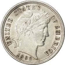 UNITED STATES, Barber Dime, Dime, 1892, U.S. Mint, KM #113, AU(55-58), Silver,..