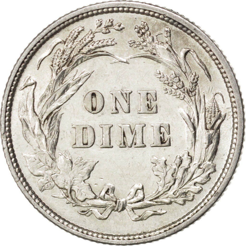 UNITED STATES, Barber Dime, Dime, 1892, U.S. Mint, KM #113, AU(55-58), Silver,..