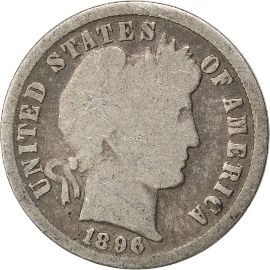 UNITED STATES, Barber Dime, Dime, 1896, U.S. Mint, KM #113, VG(8-10), Silver,...