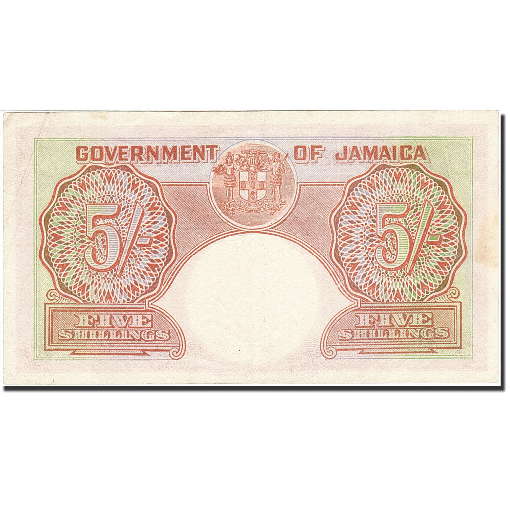 Banknote, Jamaica, 5 Shillings, 1939-1952, 1950-06-15, KM:37a, AU(55-58)