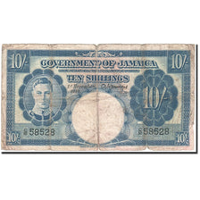 Jamaica, 10 Shillings, 1939-1952, KM:38b, 1940-11-01, VG(8-10)