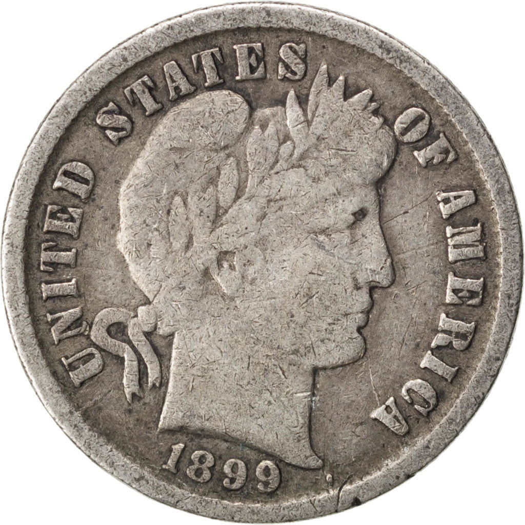 UNITED STATES, Barber Dime, Dime, 1899, U.S. Mint, KM #113, VF(20-25), Silver,..