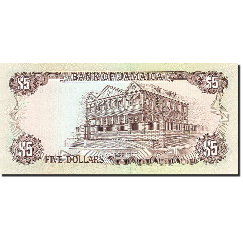 Banknote, Jamaica, 5 Dollars, 1985, 1991-07-01, KM:70d, UNC(65-70)