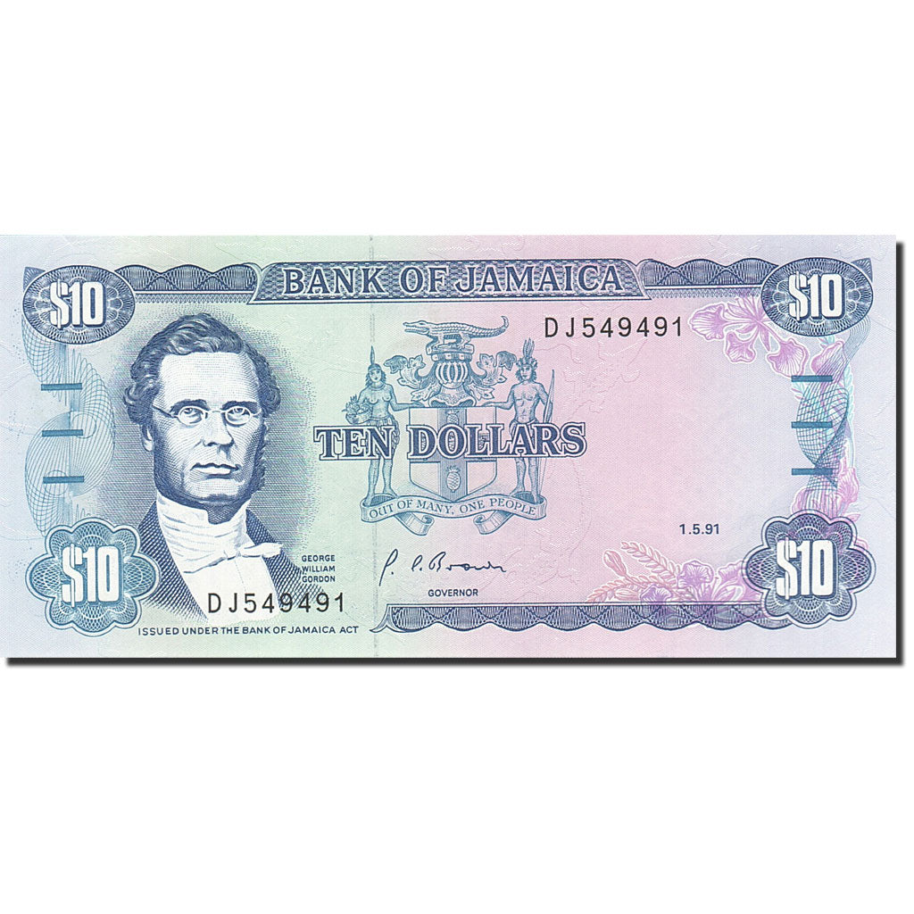 Banknote, Jamaica, 10 Dollars, 1985, 1991-05-01, KM:71d, UNC(65-70)