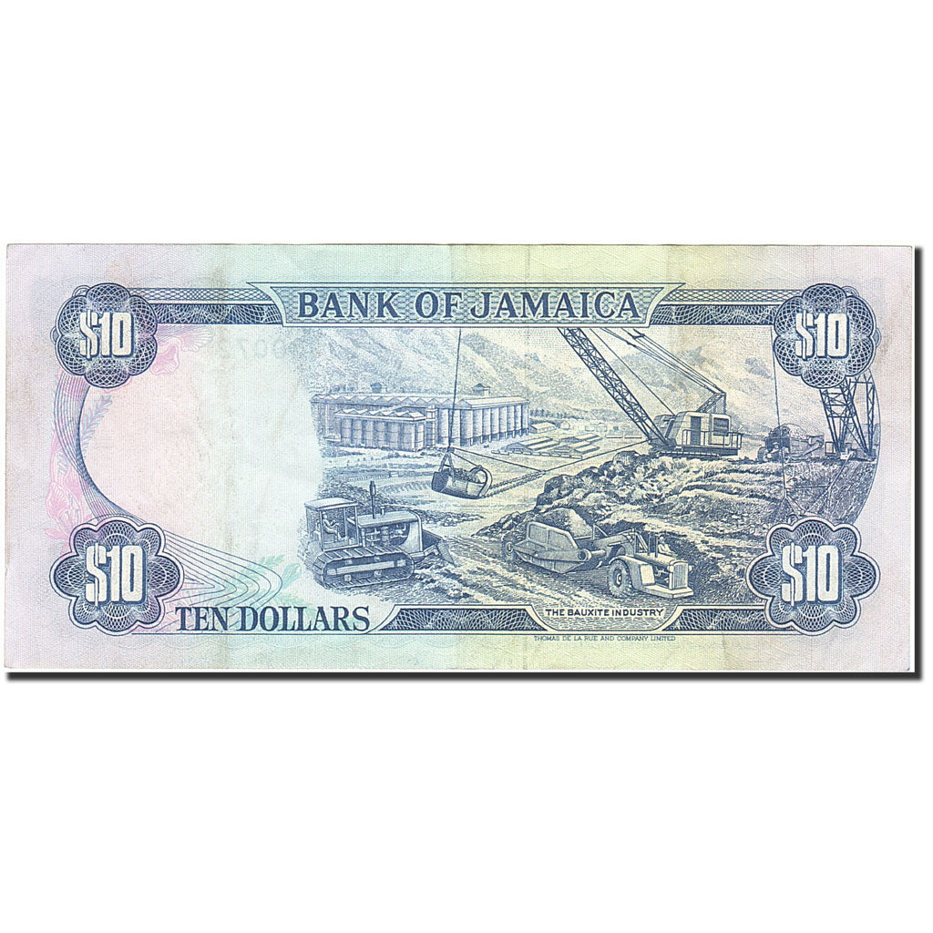 Banknote, Jamaica, 10 Dollars, 1985, 1992-08-01, KM:71d, AU(55-58)