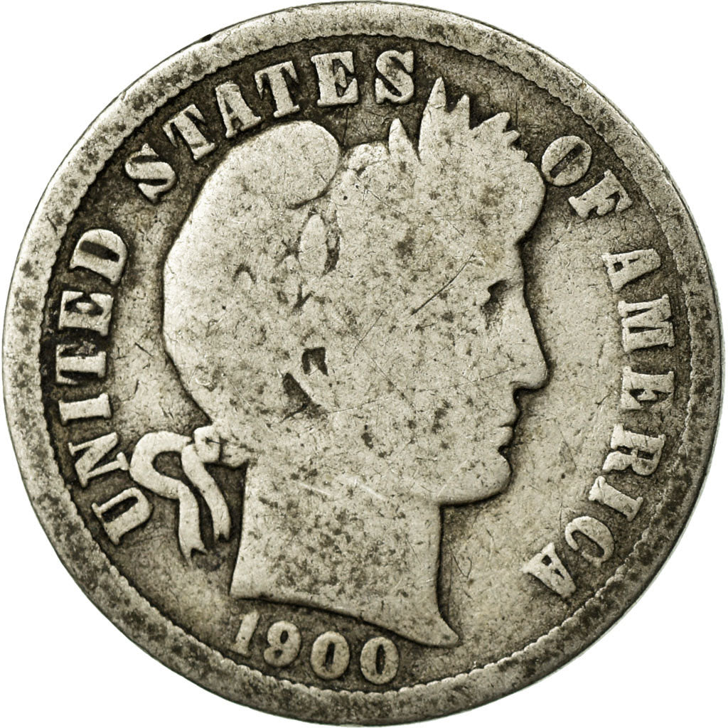 Coin, United States, Barber Dime, Dime, 1900, U.S. Mint, New Orleans, VG(8-10)