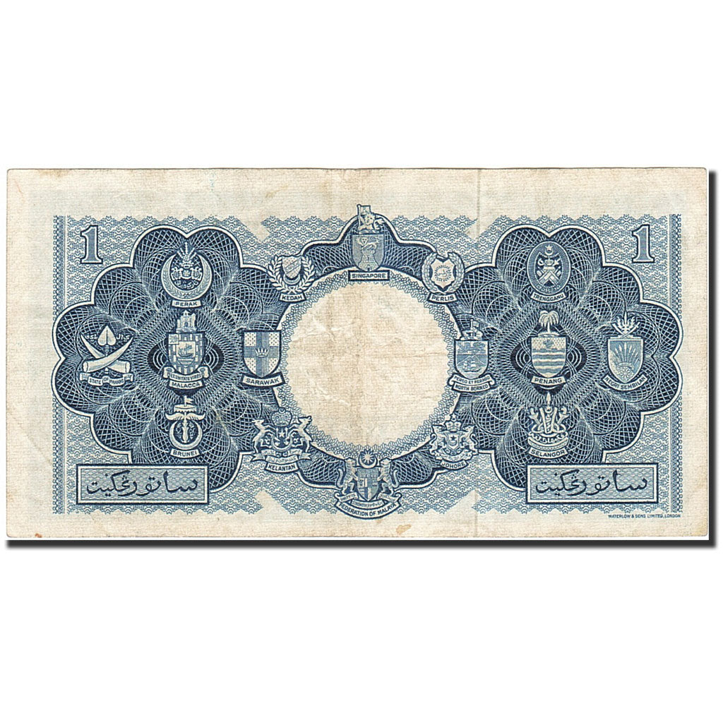 Malaya and British Borneo, 1 Dollar, 1953, 1953-03-21, KM:1a, VF(30-35)