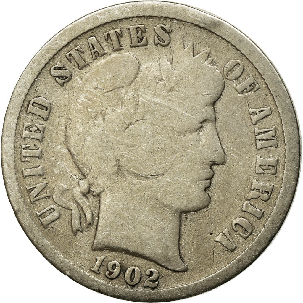 Coin, United States, Barber Dime, Dime, 1902, U.S. Mint, New Orleans, VG(8-10)