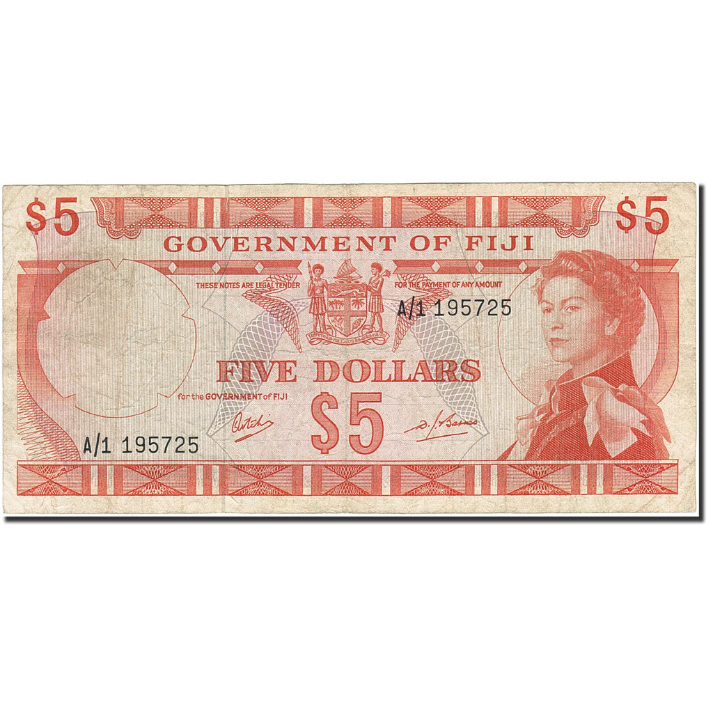 Fiji, 5 Dollars, 1969, UNdated (1970), KM:61a, F(12-15)