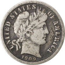 UNITED STATES, Barber Dime, Dime, 1909, U.S. Mint, KM #113, MS(60-62), Silver,..