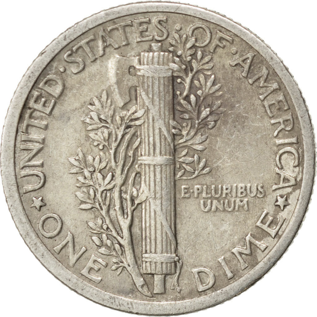 United States, Dime, 1916, Philadelphia, KM #140, EF(40-45), Silver, 2.44