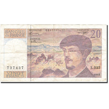 Banconote, Francia, 20 Francs, 1980, 1992, MB, Fayette:66bis.3, KM:151f