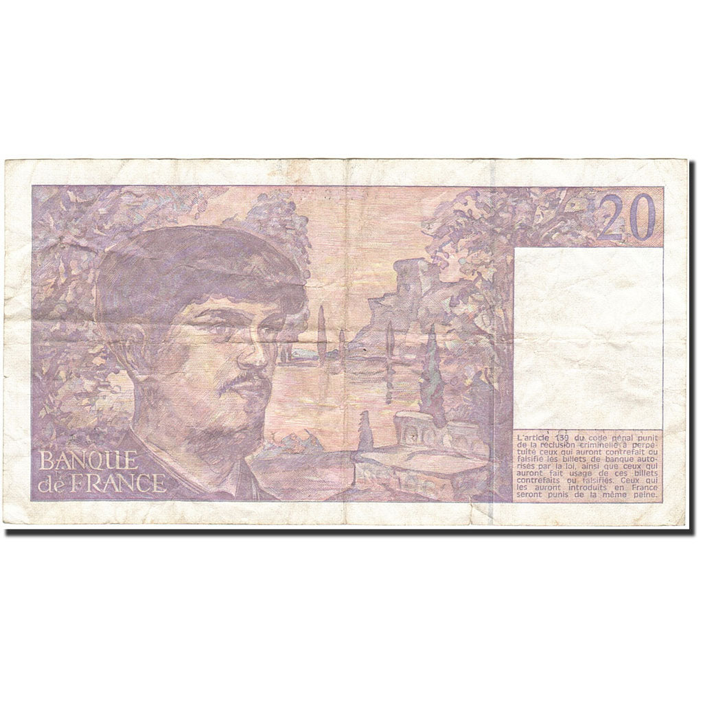 Banconote, Francia, 20 Francs, 1980, 1992, MB, Fayette:66bis.3, KM:151f