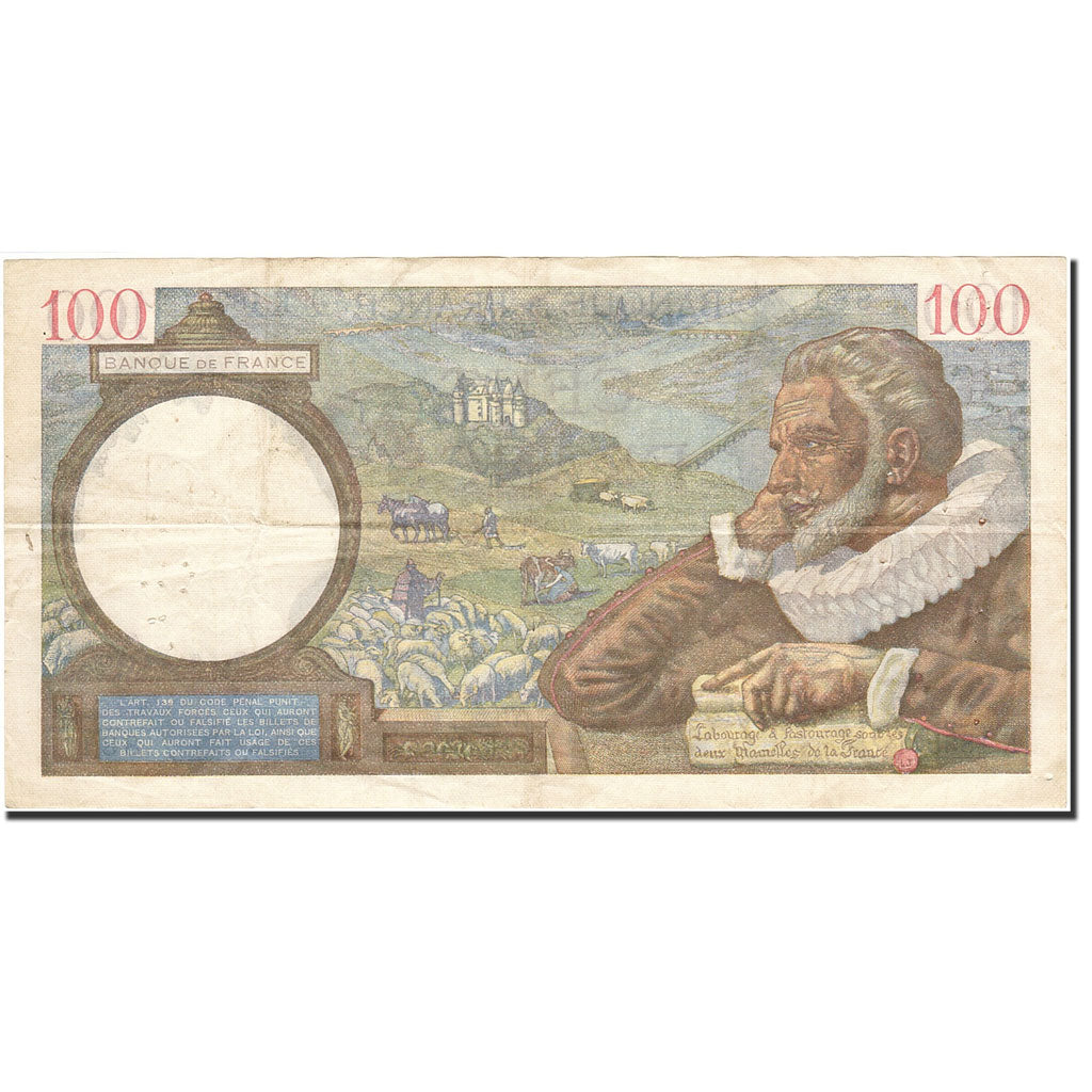 Banknot, Francja, 100 Francs, 1939, 1941-01-30, EF(40-45), Fayette:26.45, KM:94