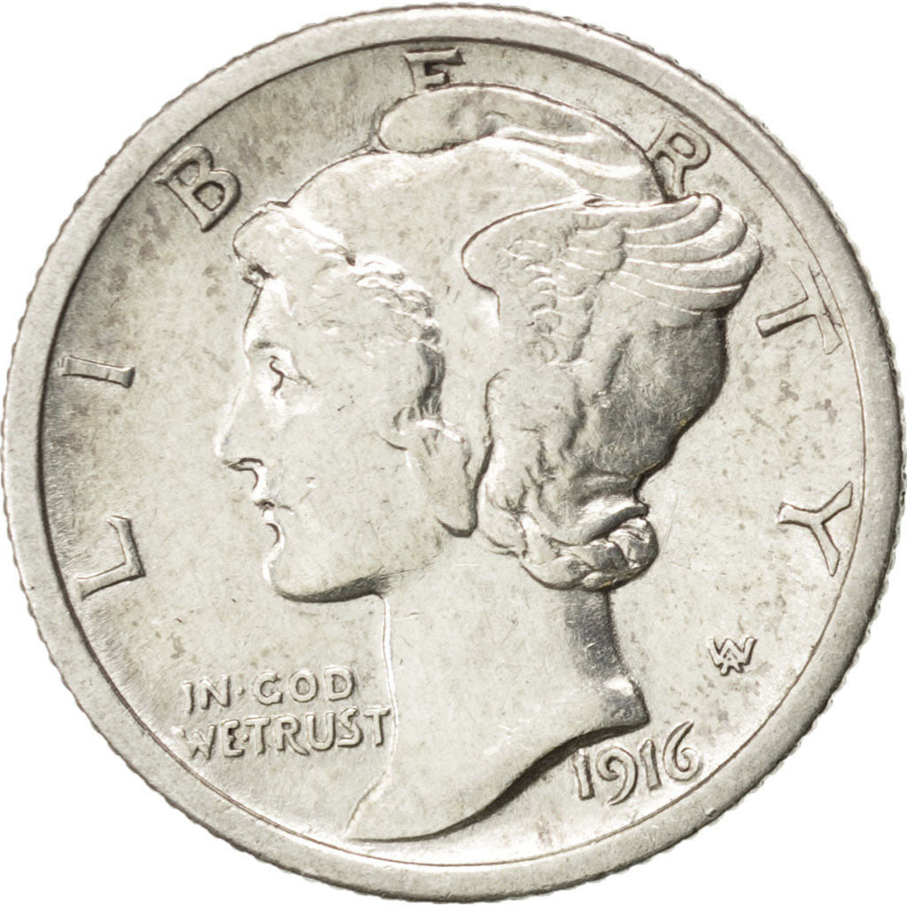 Stati Uniti, Mercury Dime, Dime, 1916, U.S. Mint, Philadelphia, SPL-, Argento...