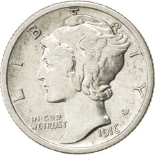Stati Uniti, Mercury Dime, Dime, 1916, U.S. Mint, Philadelphia, SPL-, Argento...