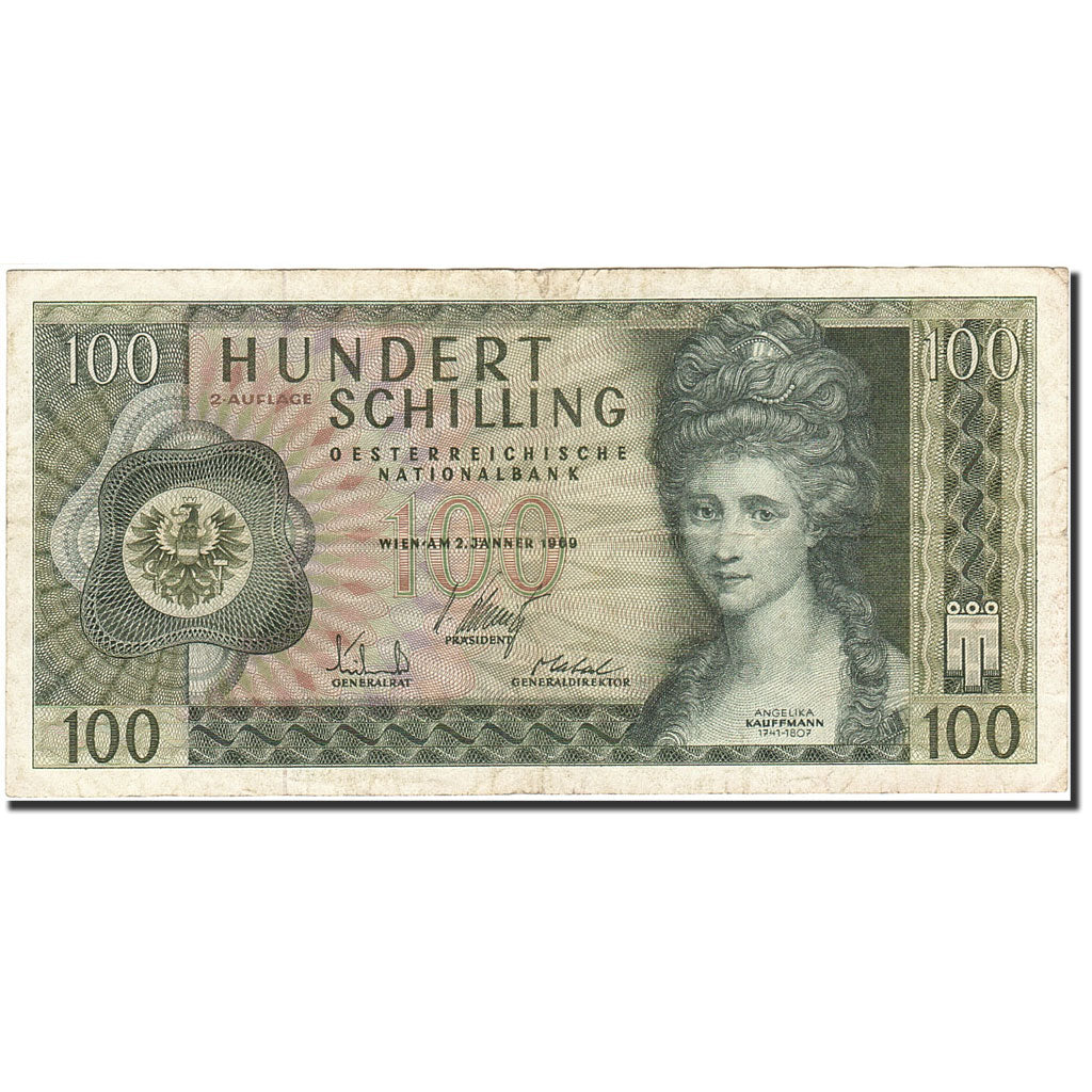 Banknote, Austria, 100 Schilling, 1966-1970, 1969-01-02, KM:146a, VF(20-25)