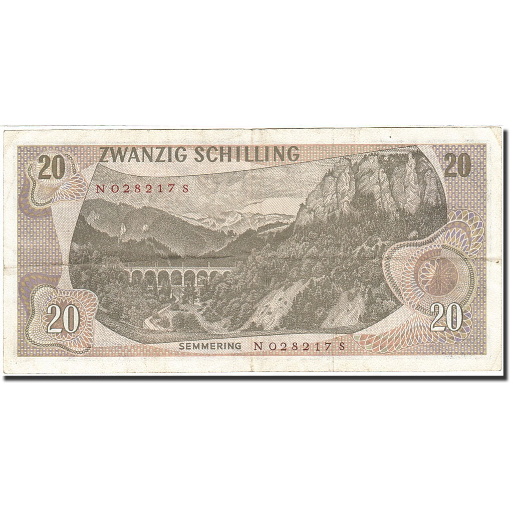 Banknote, Austria, 20 Schilling, 1966-1970, 1967-07-02, KM:142a, EF(40-45)