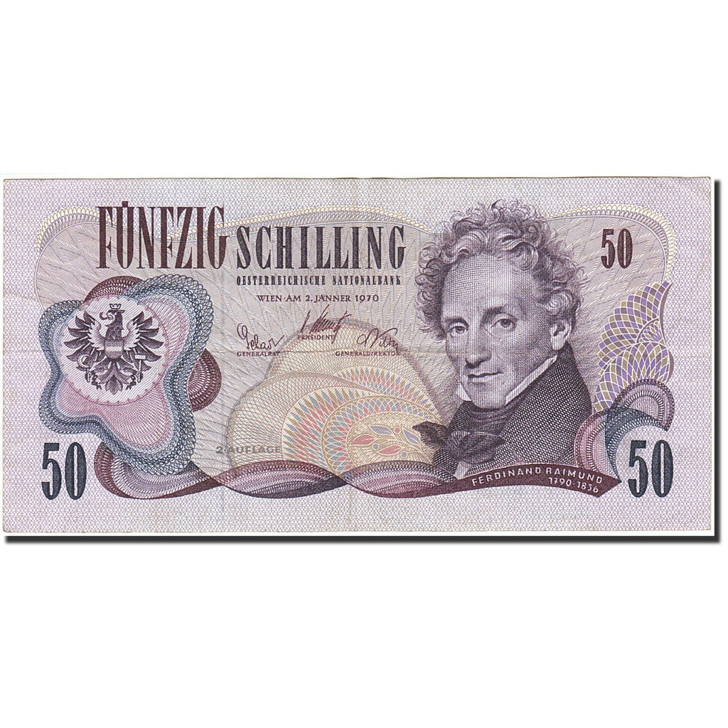 Banknote, Austria, 50 Schilling, 1966-1970, 1970-01-02, KM:143a, EF(40-45)