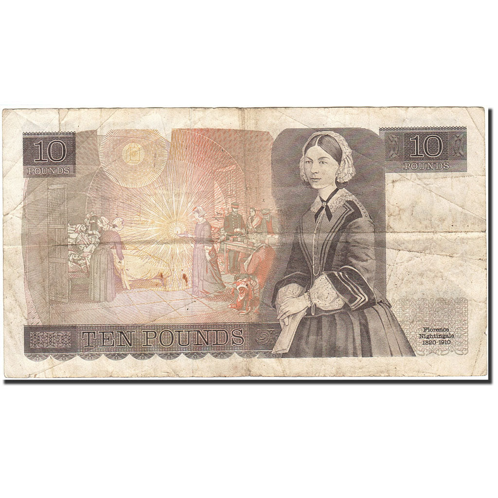 Great Britain, 10 Pounds, 1971-1982, KM:379d, 1987-1988, VF(20-25)