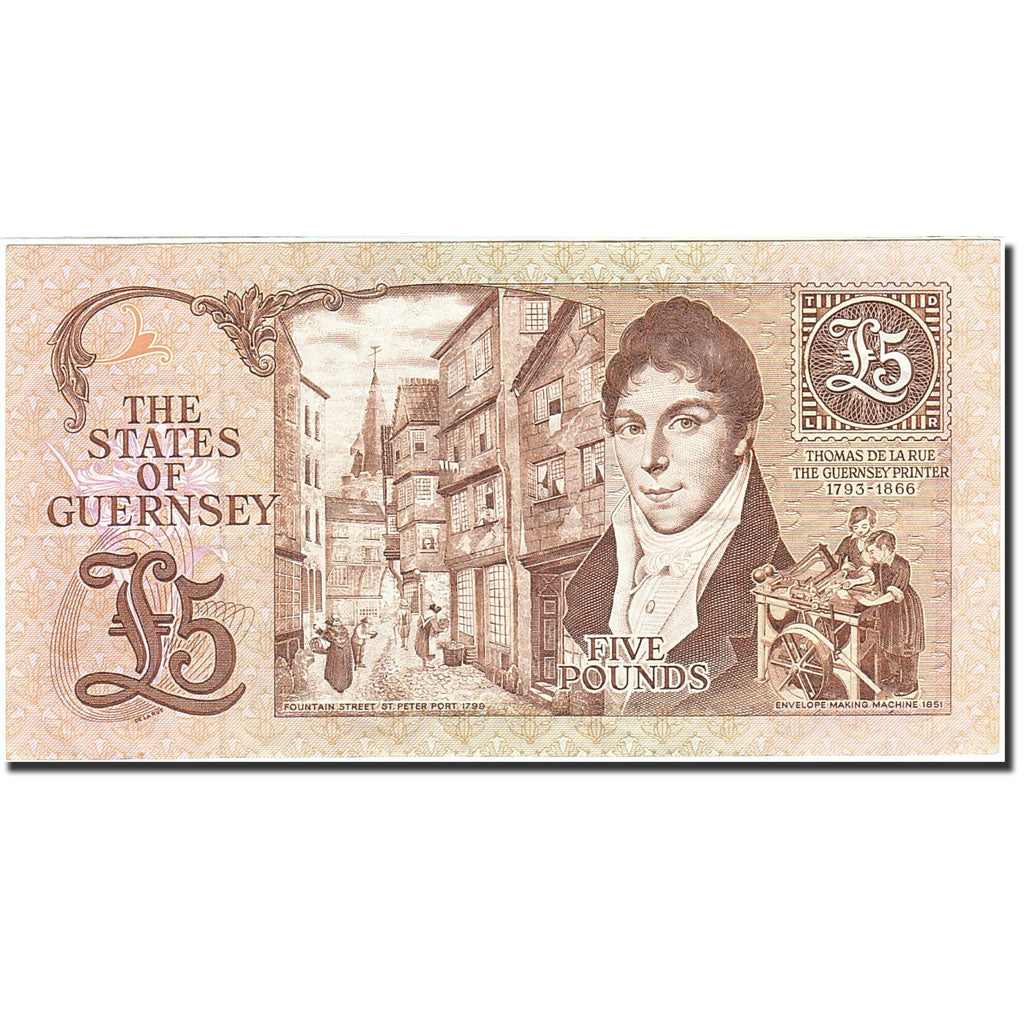 Banknote, Guernsey, 5 Pounds, 1990-1991, Undated (1990-1995), KM:53a, AU(55-58)