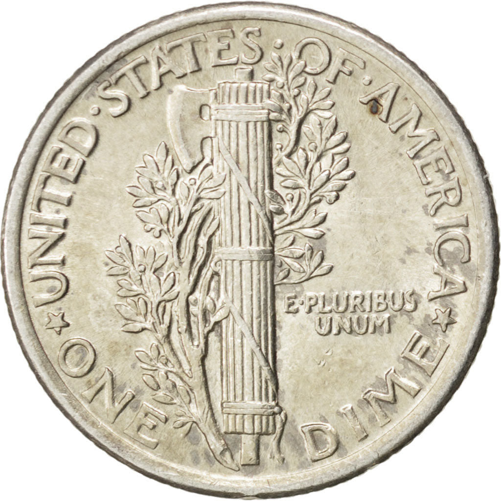 UNITED STATES, Mercury Dime, Dime, 1917, U.S. Mint, KM #140, AU(55-58), Silver,.