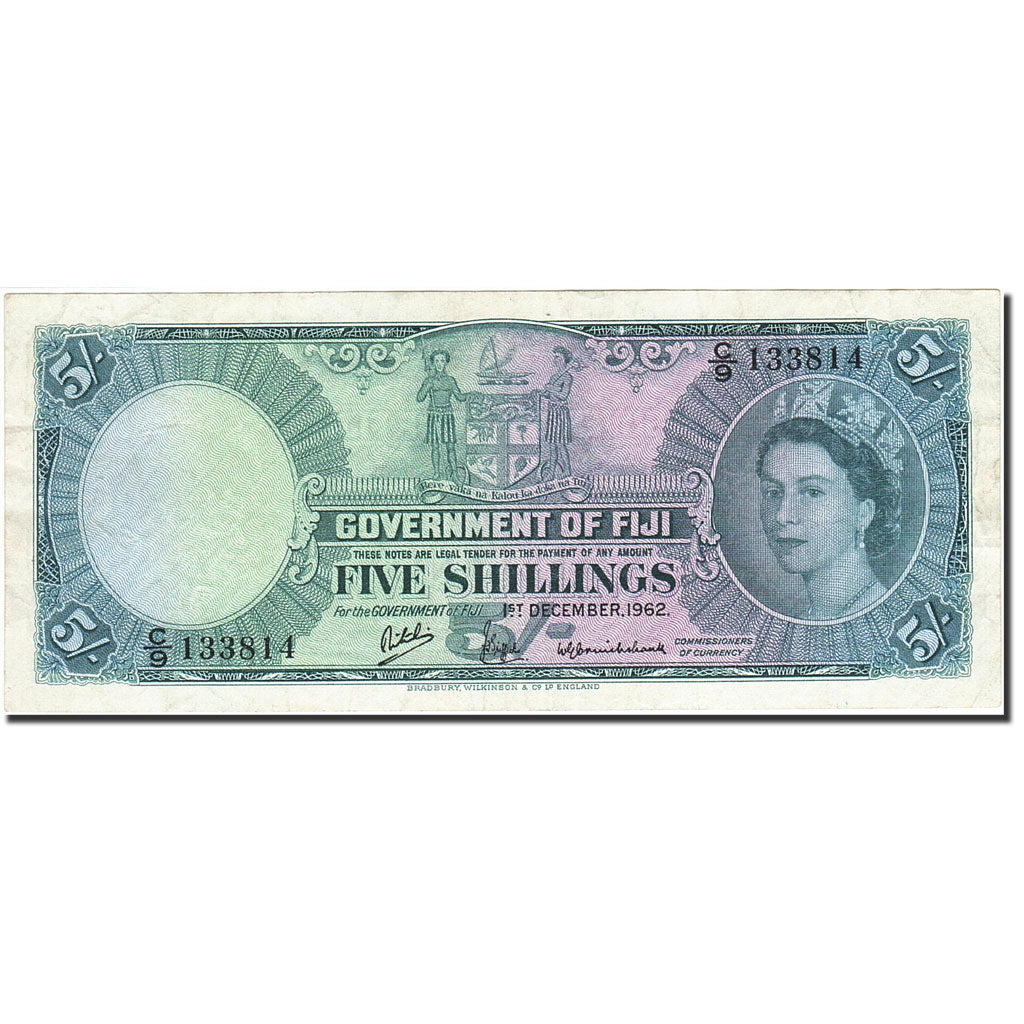 Fiji, 5 Shillings, 1953-1967, 1962-12-01, KM:51c, AU(55-58)