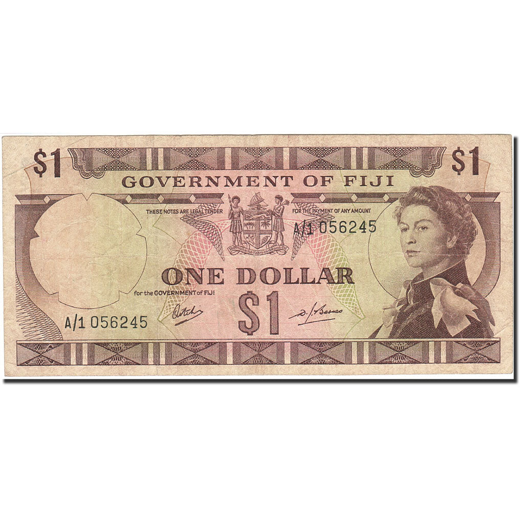 Fiji, 1 Dollar, 1969, Undated (1969), KM:59a, VF(20-25)