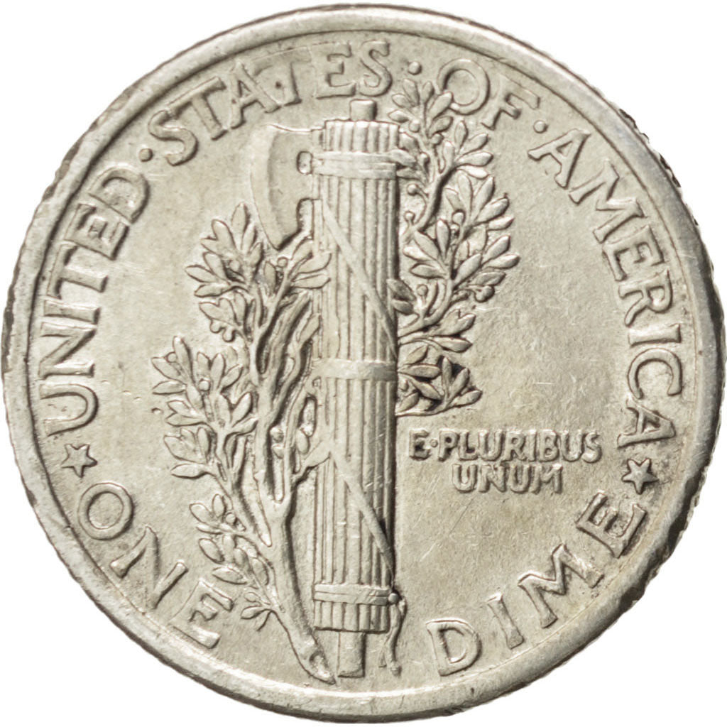 UNITED STATES, Mercury Dime, Dime, 1917, U.S. Mint, KM #140, AU(55-58), Silver,.