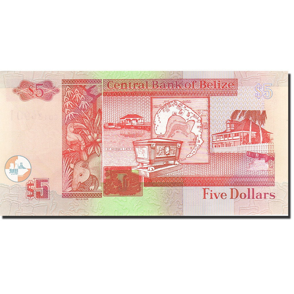 Banknote, Belize, 5 Dollars, 1997-2002, 2002-01-01, KM:61b, UNC(65-70)